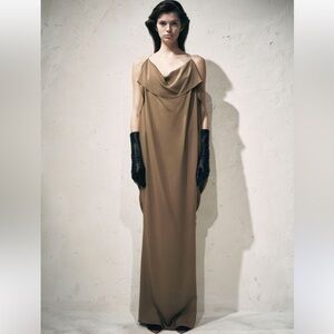 khaite nirva champagne dress Maxi dress Khaite Gold size S International in Viscose